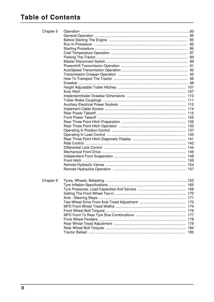 Mccormick MTX120 MTX135 MTX150 Tractor Operator's Manual preview page 5