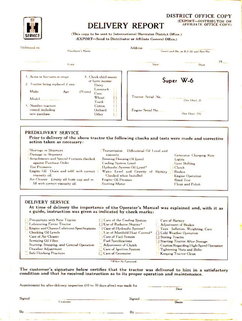 Mccormick Super W-6 Tractor Operator's Manual preview page 5