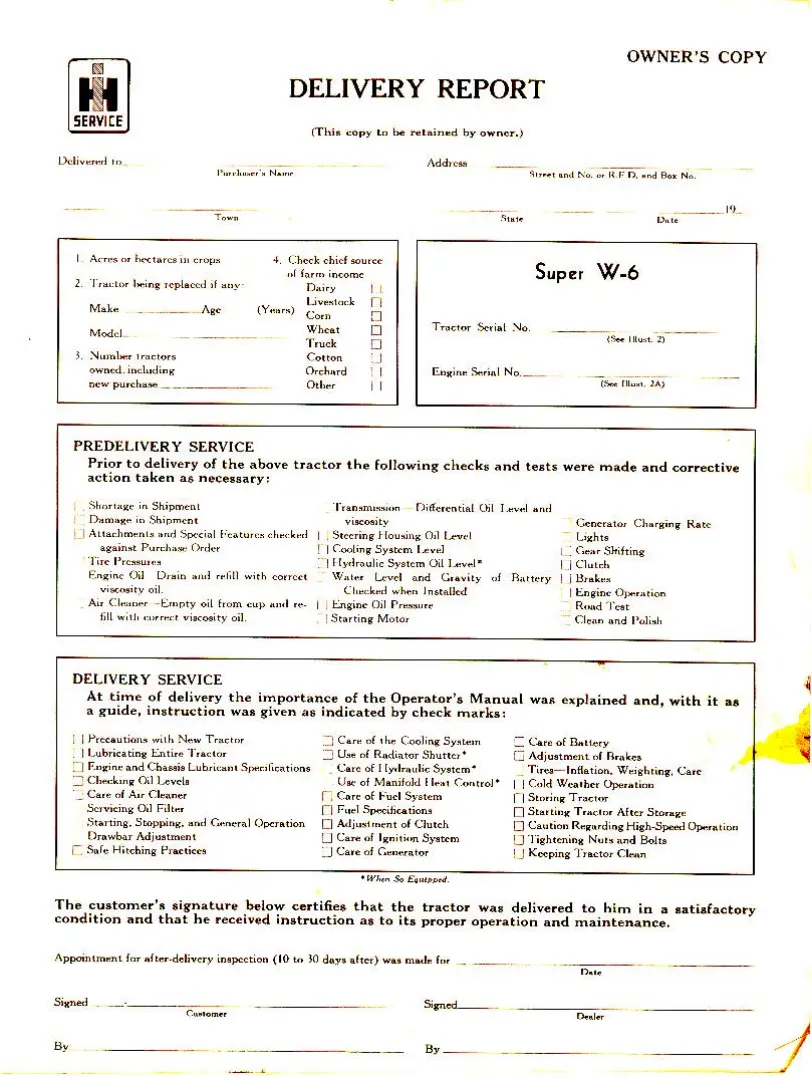 Mccormick Super W-6 Tractor Operator's Manual preview page 6