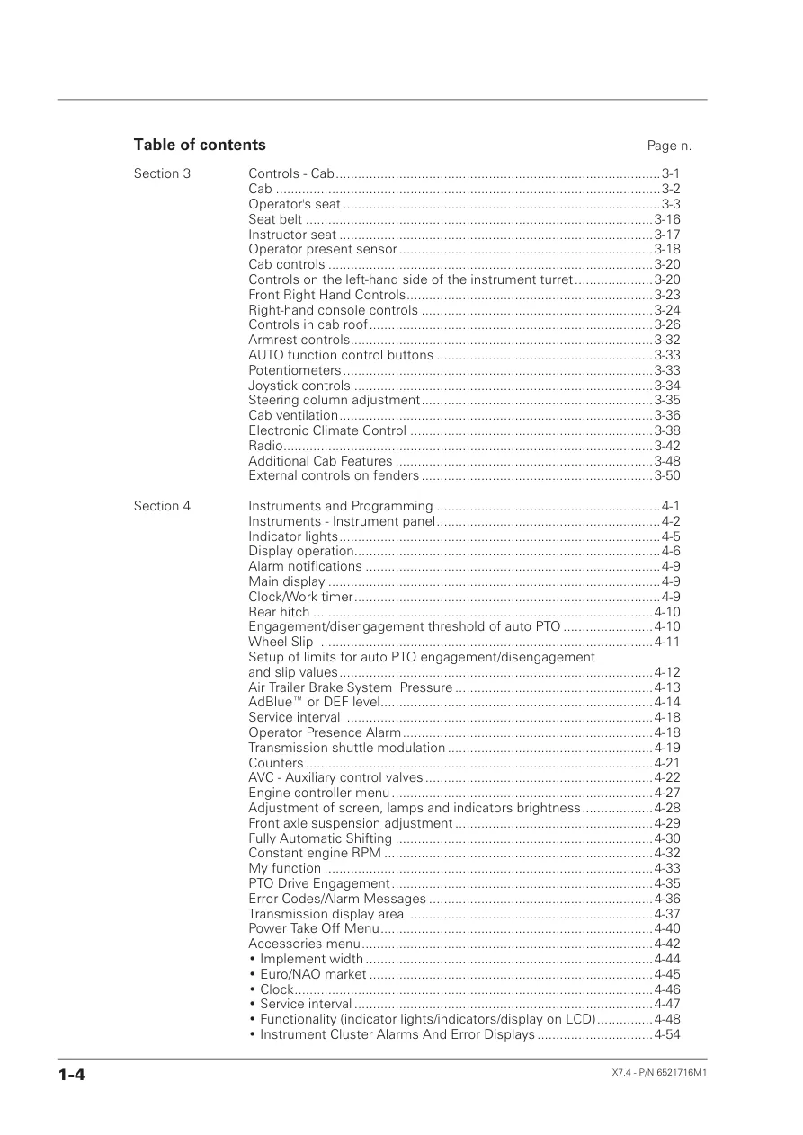 Mccormick X7.4 Series Tractor Operator's Manual preview page 4
