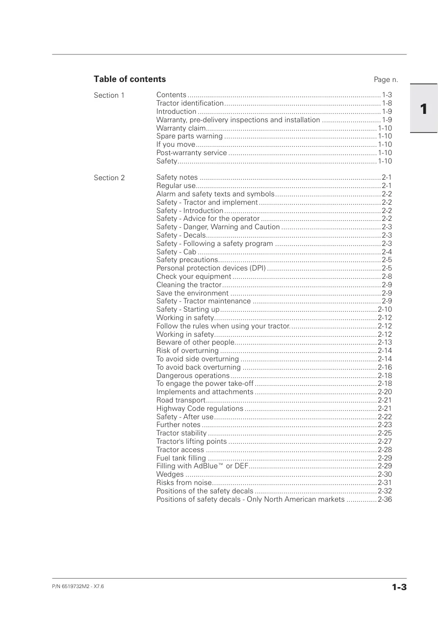 Mccormick X7.6 Series Tractor Operator's Manual preview page 3