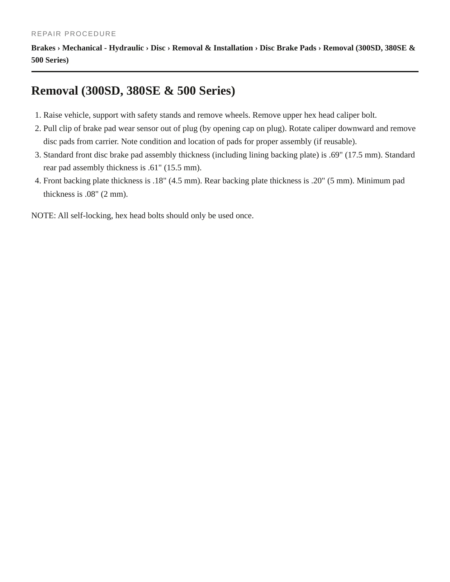 1984 Mercedes-Benz 300D Service and Repair Manual preview page 3