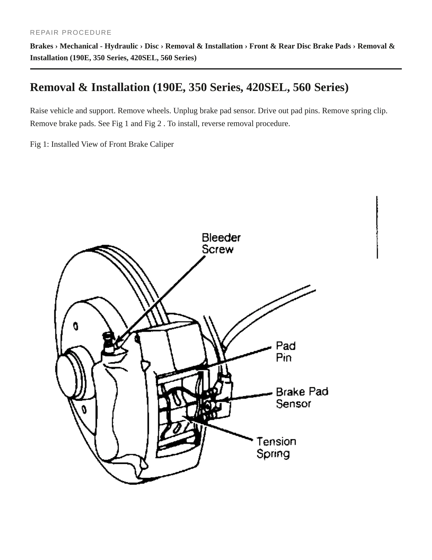 1991 Mercedes-Benz 300SEL Service and Repair Manual preview page 3