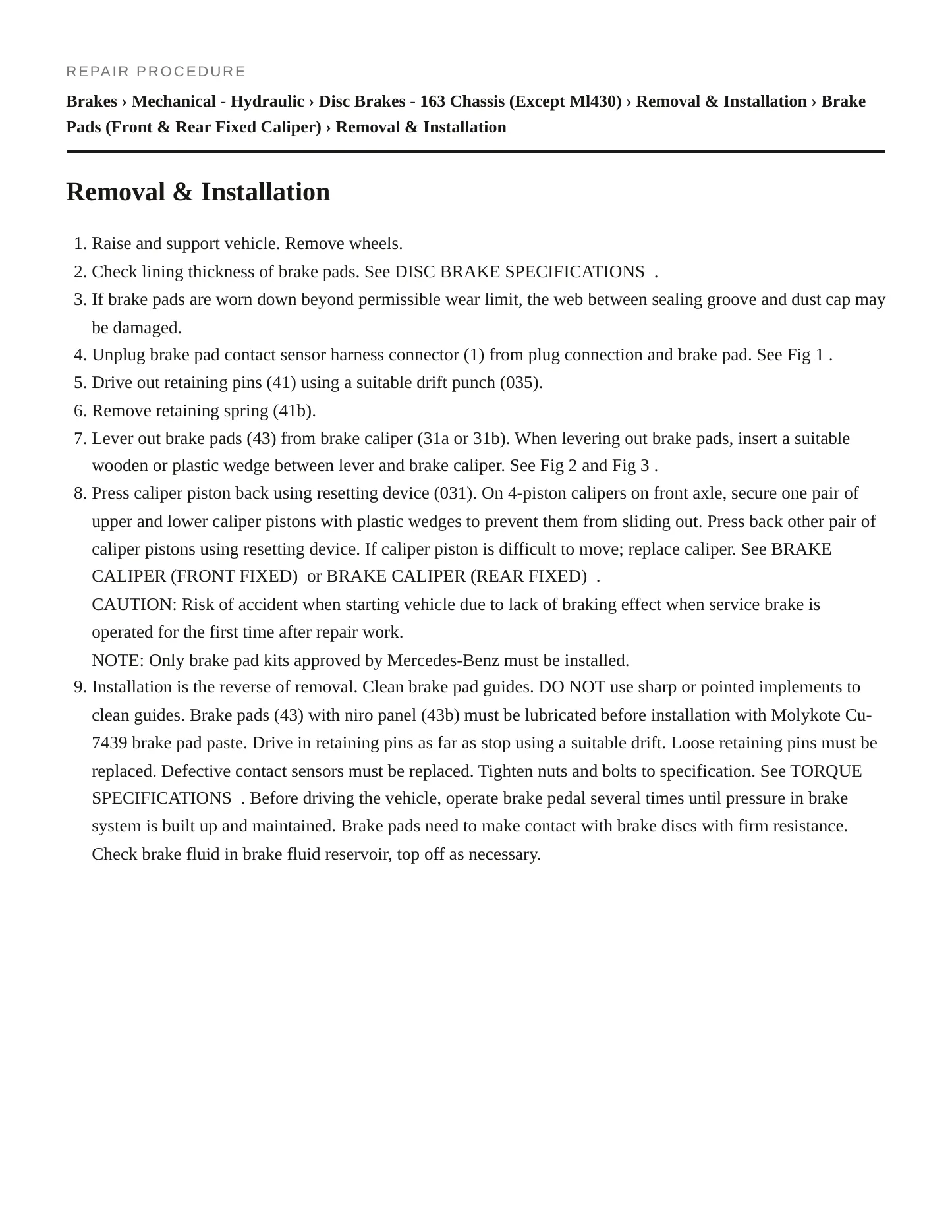 2001 Mercedes-Benz ML55 AMG Service and Repair Manual preview page 4