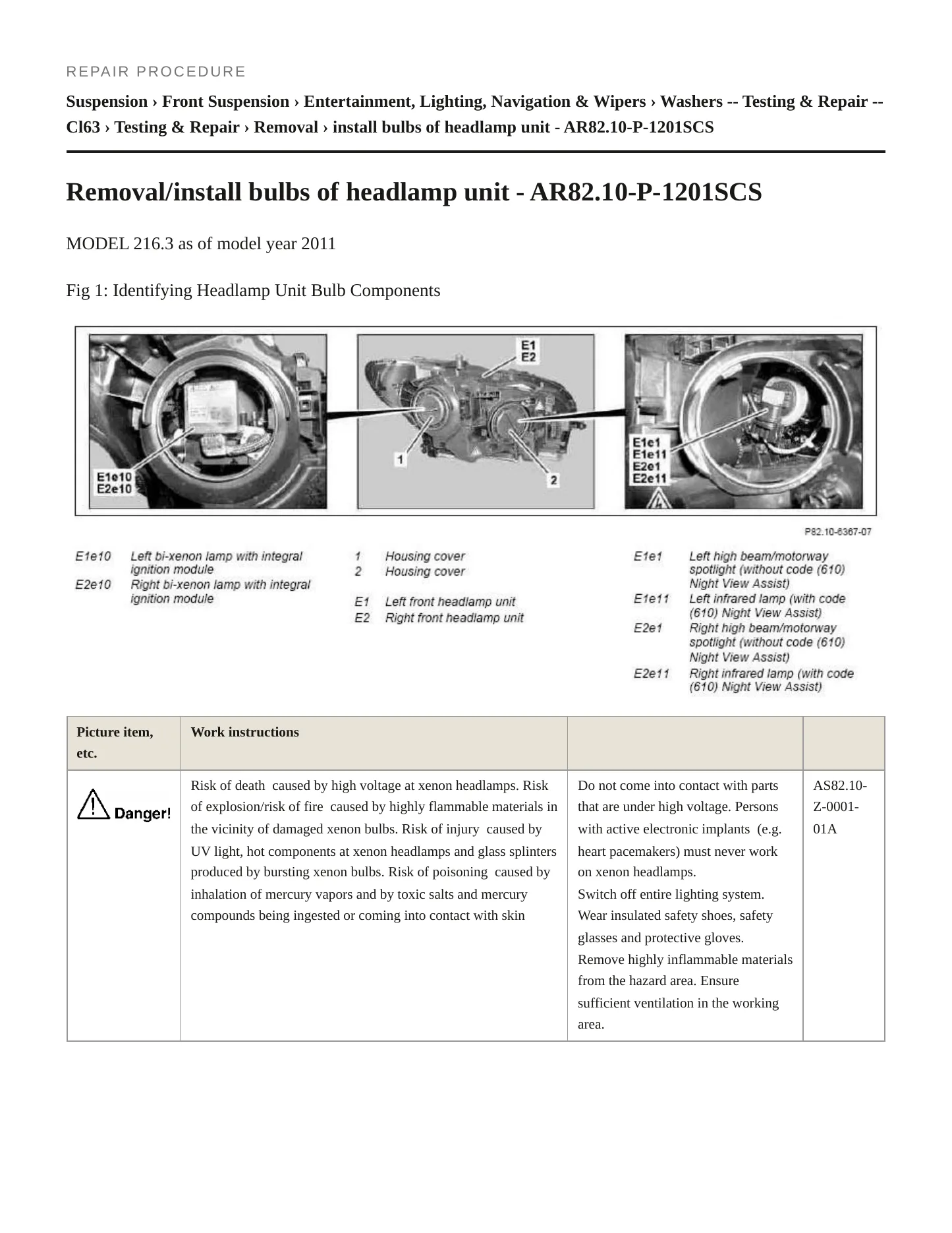 2009 Mercedes-Benz CL63 AMG Service and Repair Manual preview page 4