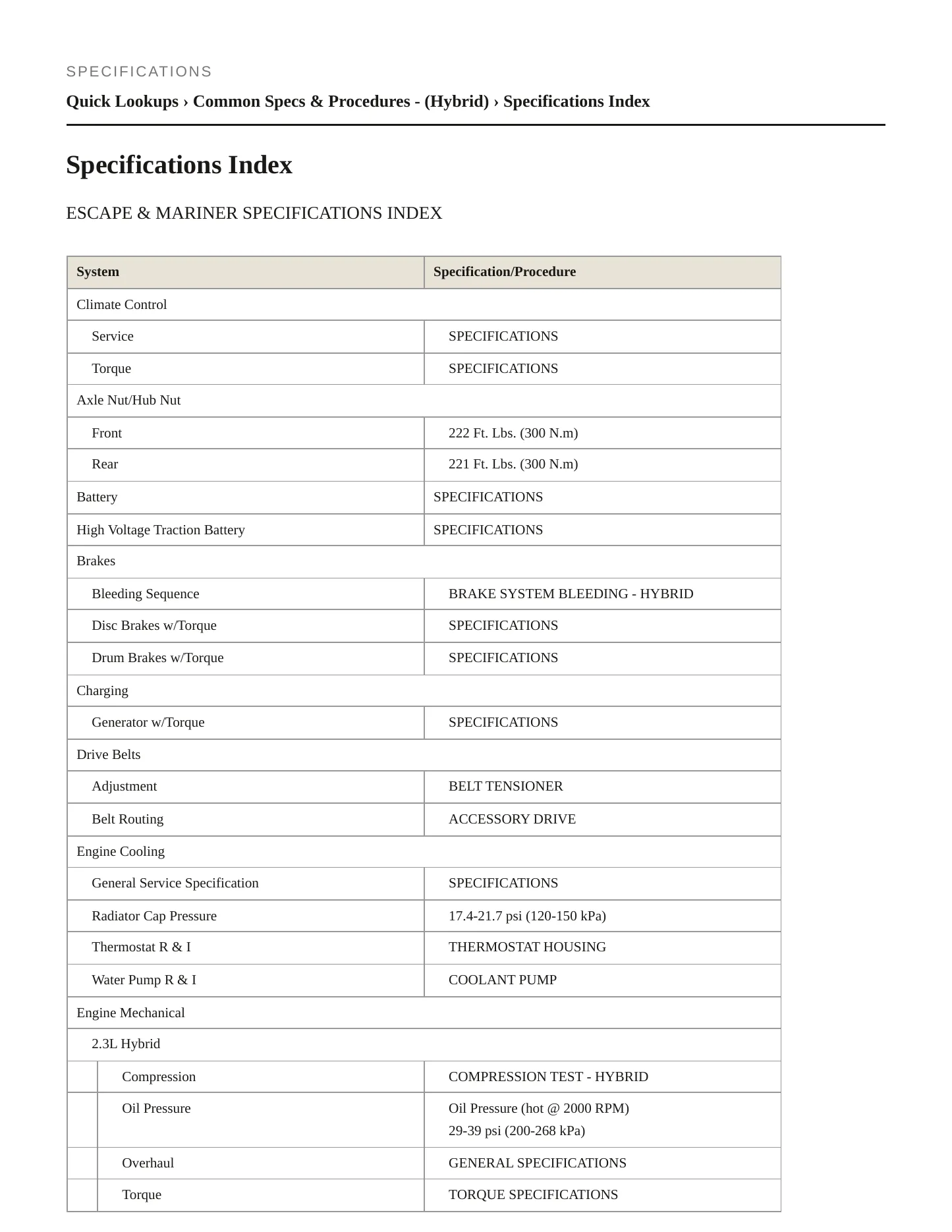 2007 Mercury Mariner service manual page 2