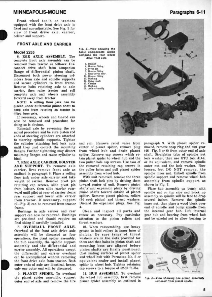 Minneapolis Moline -Moline G955 Tractor Service & Repair Manual preview page 5