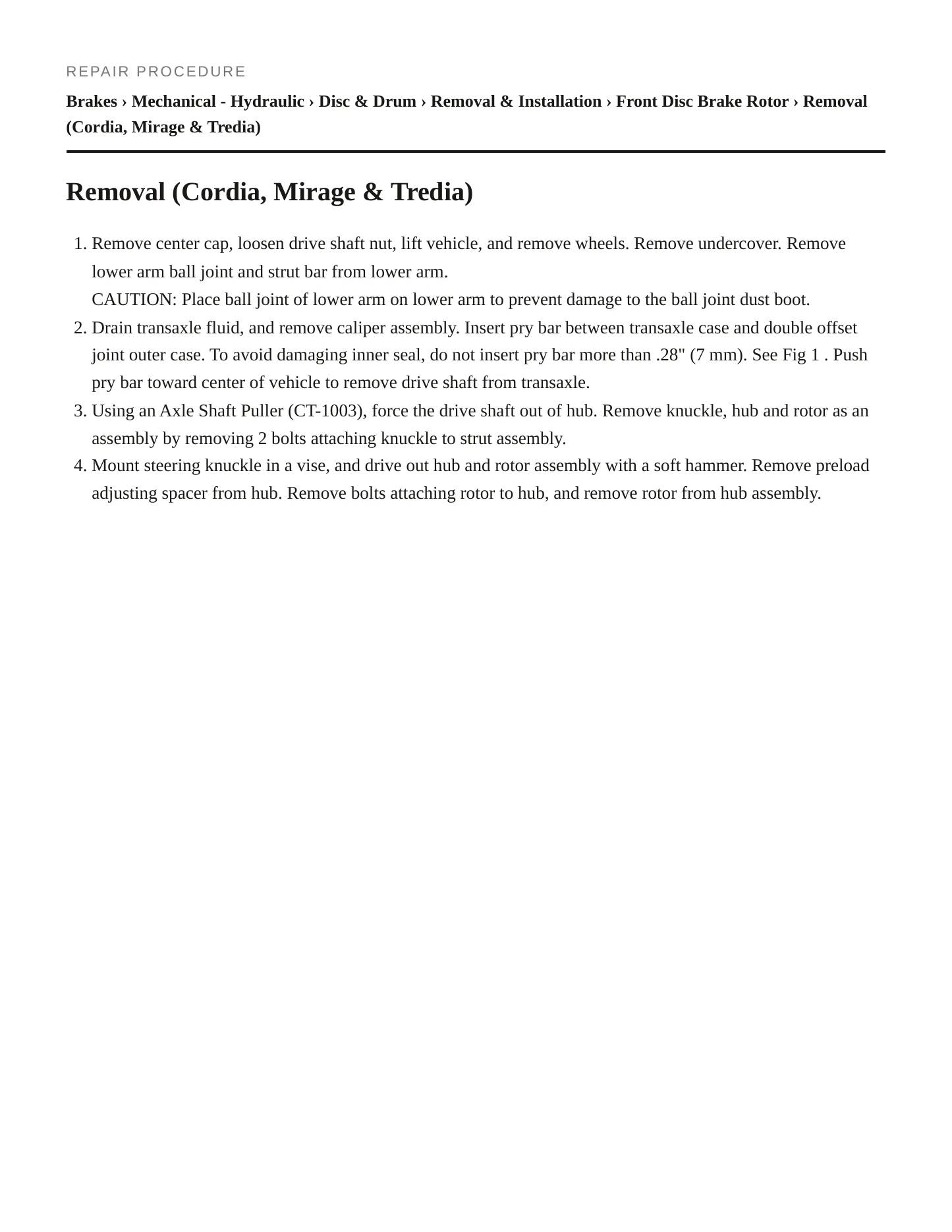 1986 Mitsubishi Tredia Service and Repair Manual preview page 3