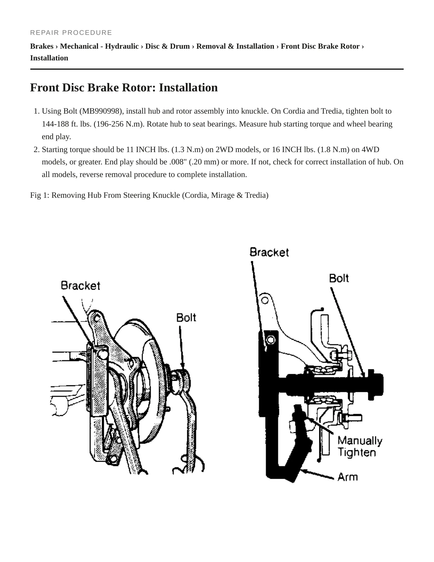 1988 Mitsubishi Starion Service and Repair Manual preview page 3