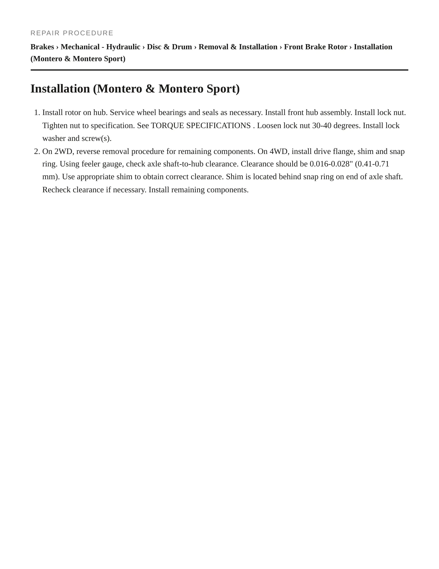 2001 Mitsubishi Eclipse Service and Repair Manual preview page 5