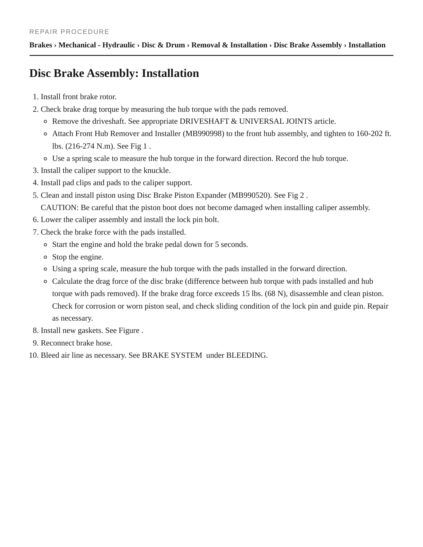 2003 Mitsubishi Outlander Service and Repair Manual preview page 3