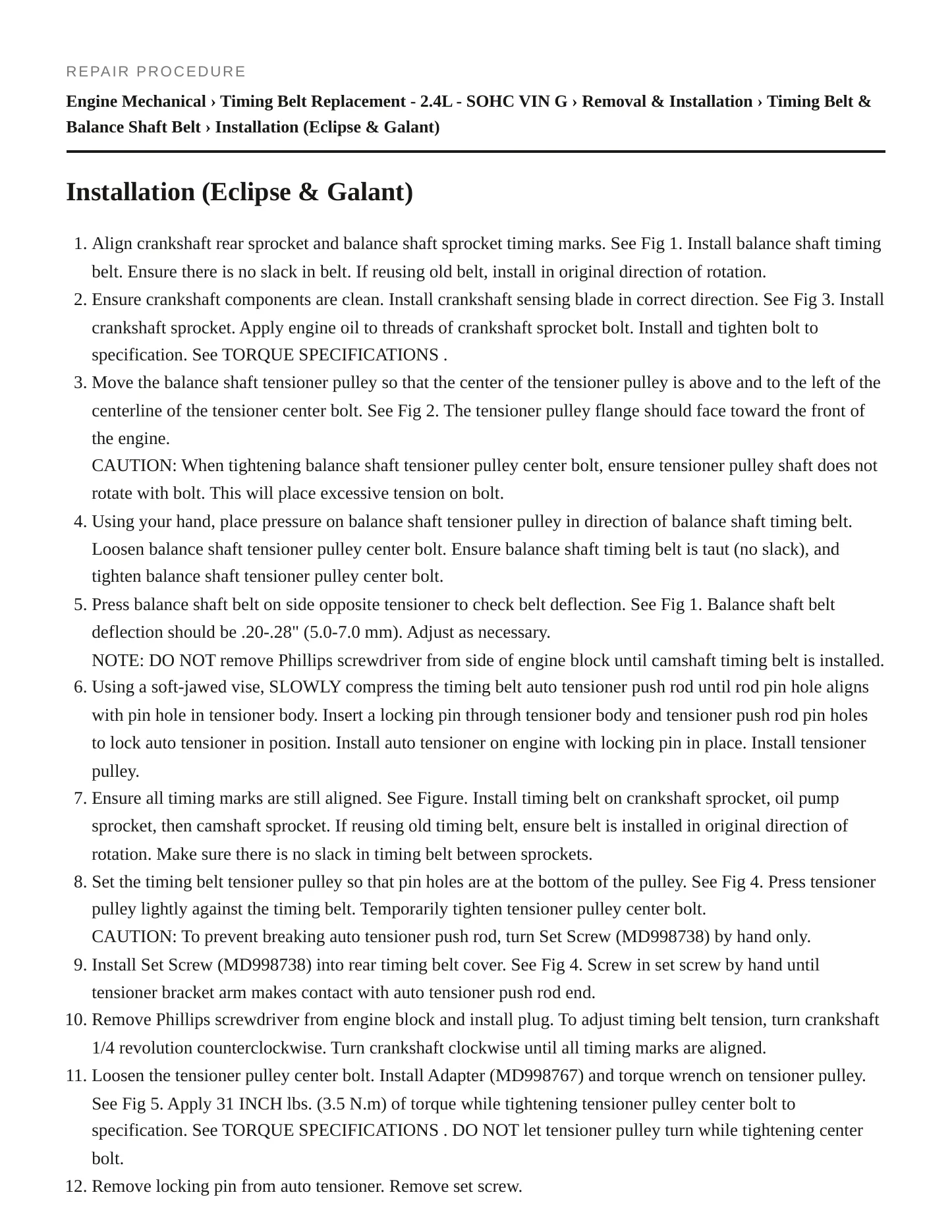 2005 Mitsubishi Eclipse Service and Repair Manual preview page 6