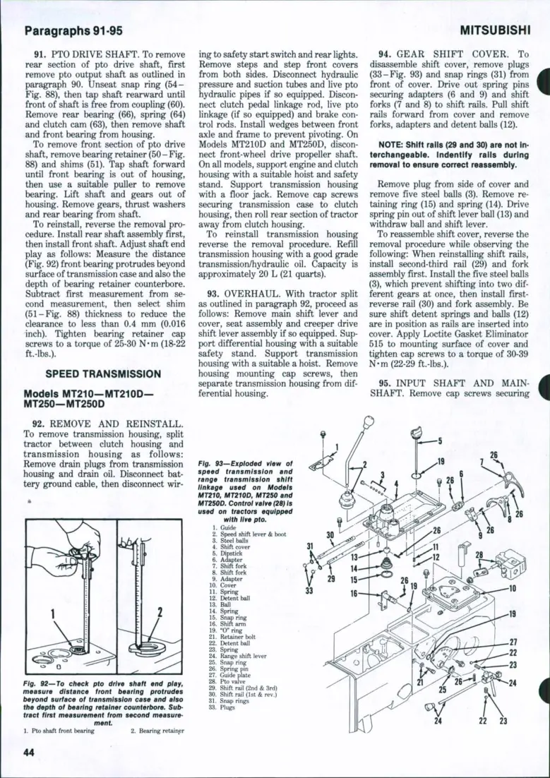 Mitsubishi MT Series Tractors Service & Repair Manual preview page 5