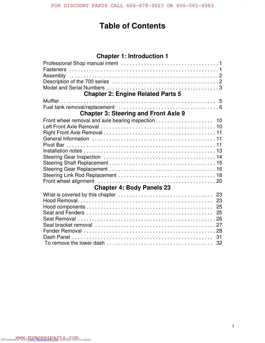 MTD 700 Series Riding Tractors Service & Repair Manual preview page 3