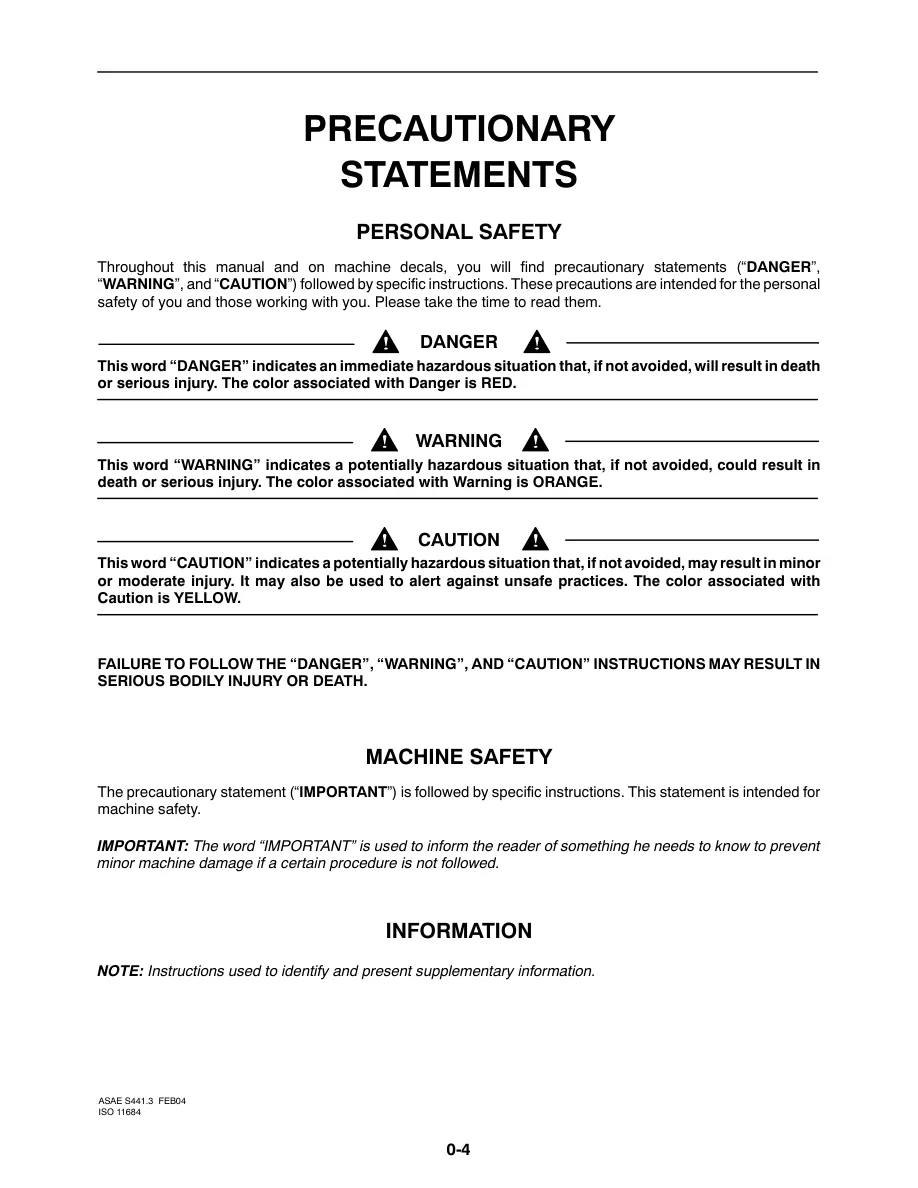 New Holland 1465 Combine Operator's Manual preview page 5