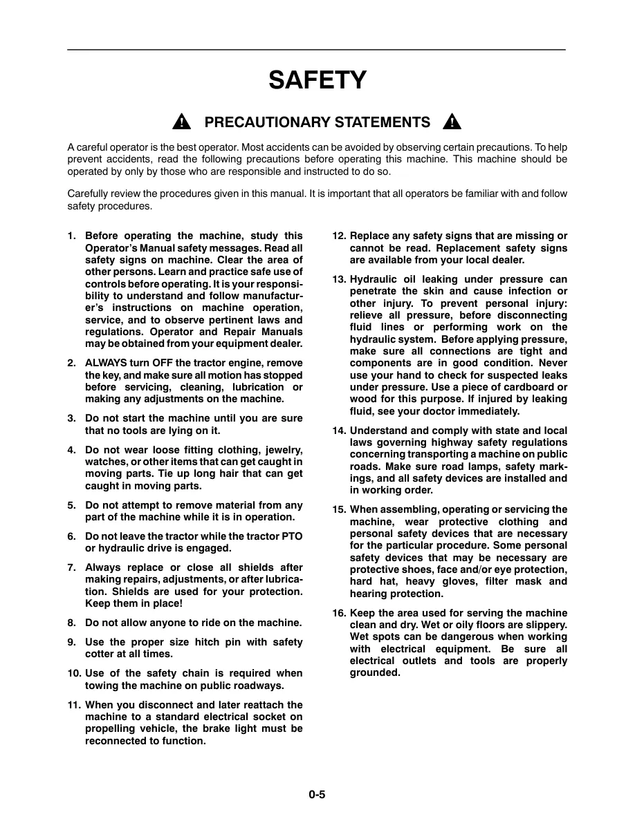 New Holland 1465 Combine Operator's Manual preview page 6