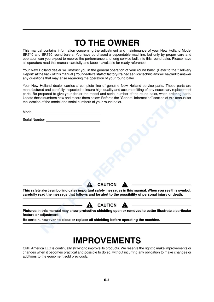 New Holland 2004 BR740 BR750 BR770 BR780 Round Baler Operator's Manual preview page 2