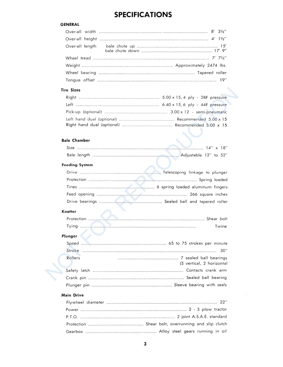 New Holland 268 Hayliner Baler Operator's Manual preview page 3