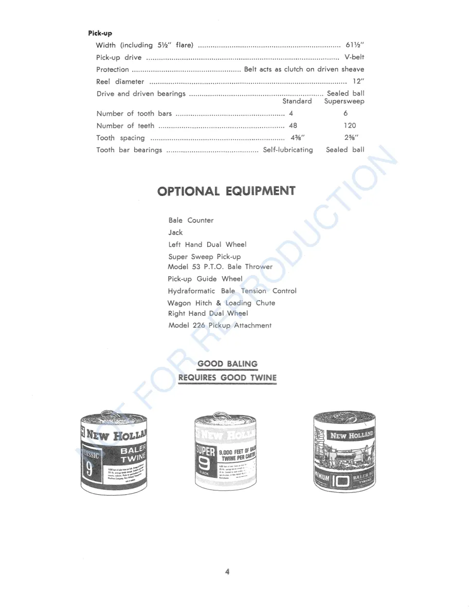 New Holland 268 Hayliner Baler Operator's Manual preview page 4