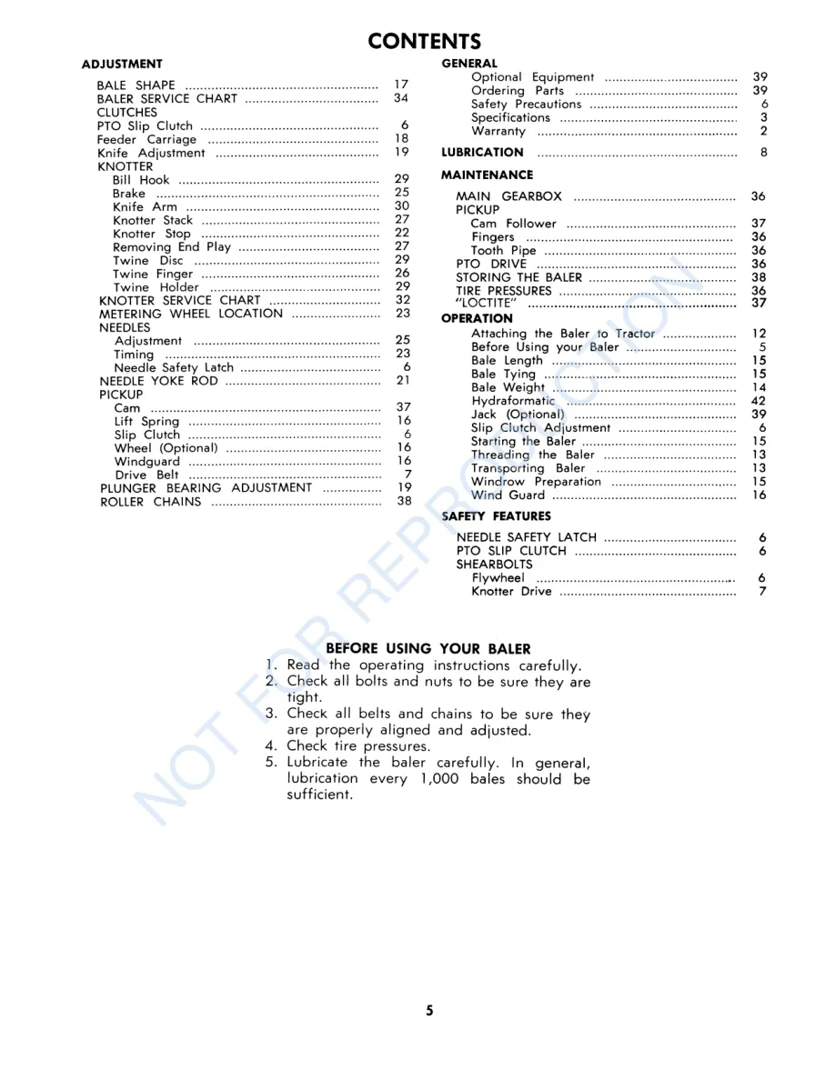 New Holland 268 Hayliner Baler Operator's Manual preview page 5