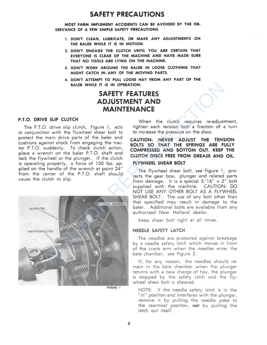New Holland 268 Hayliner Baler Operator's Manual preview page 6