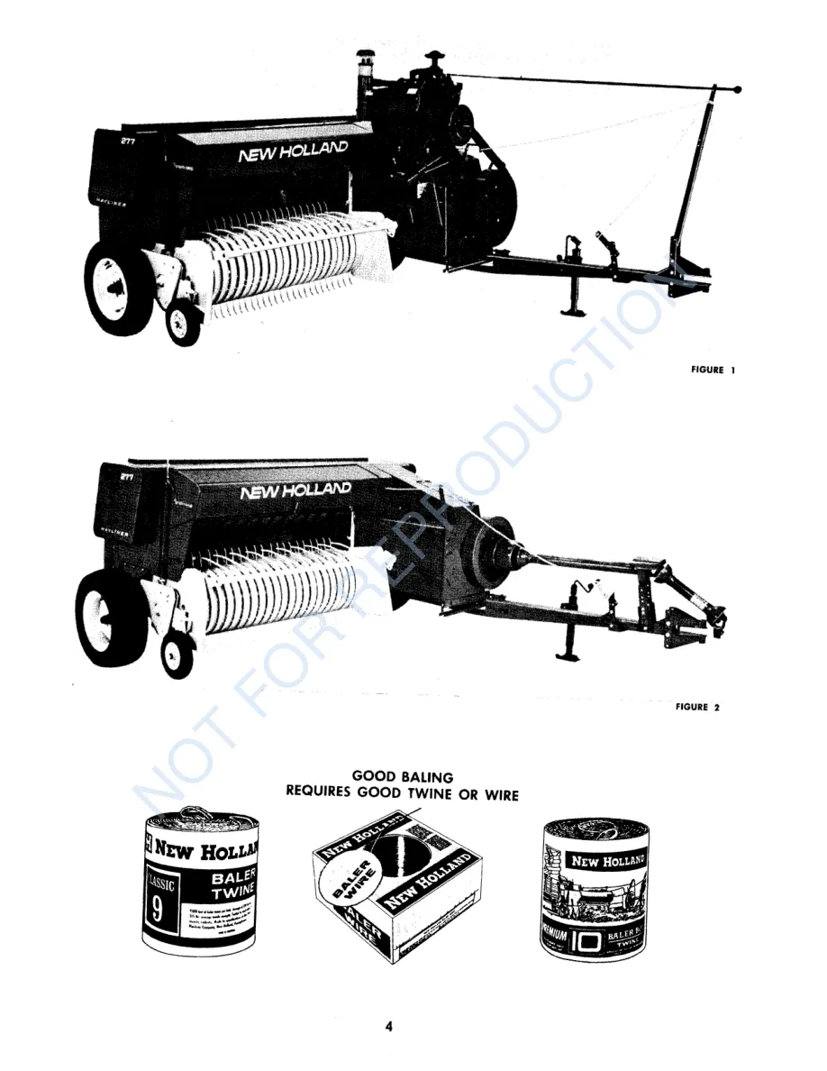 New Holland 277 Hayliner Baler Operator's Manual preview page 4