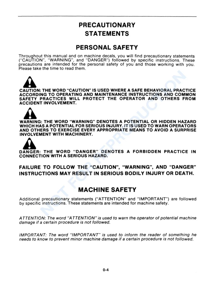 New Holland 853 Round Baler Operator's Manual preview page 6
