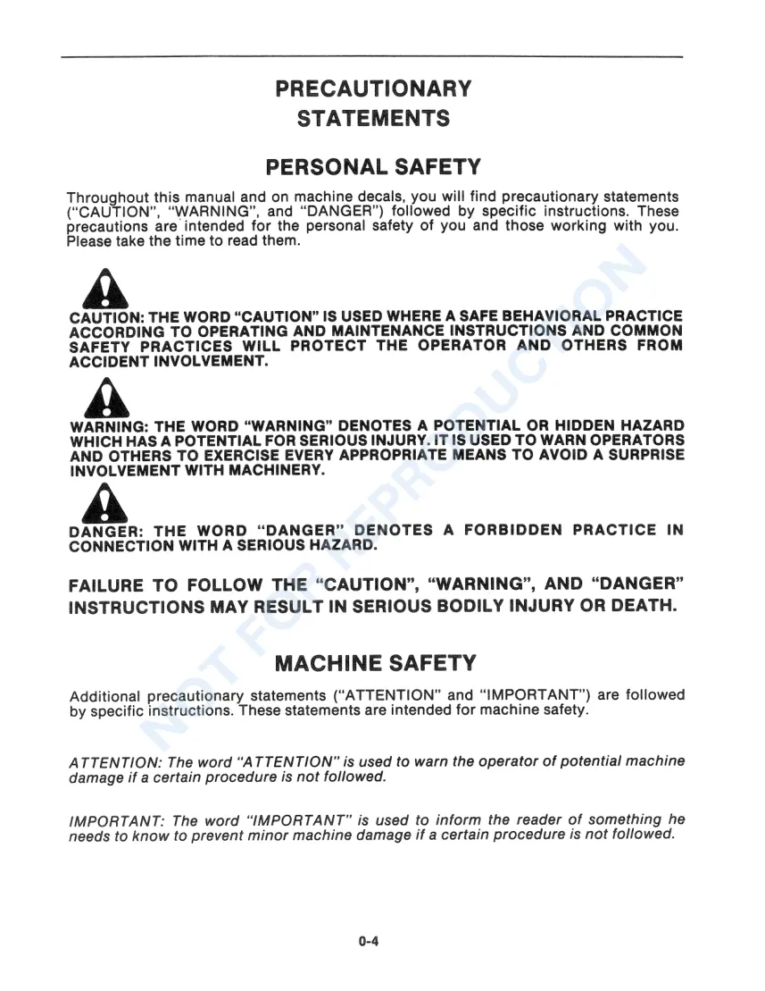 New Holland 855 Round Baler Operator's Manual preview page 6