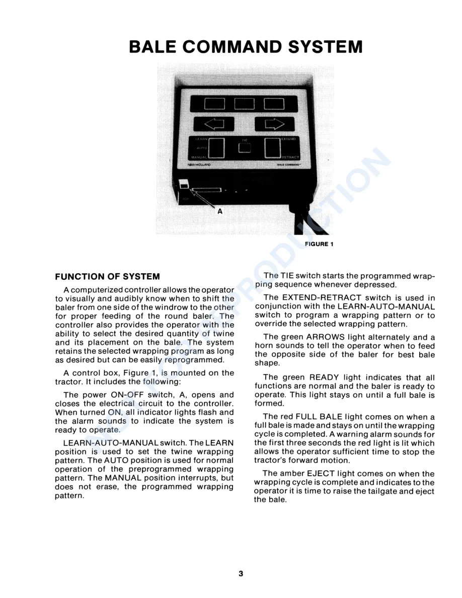 New Holland Bale COMMand For 848 853 855 Baler Operator's Manual preview page 5