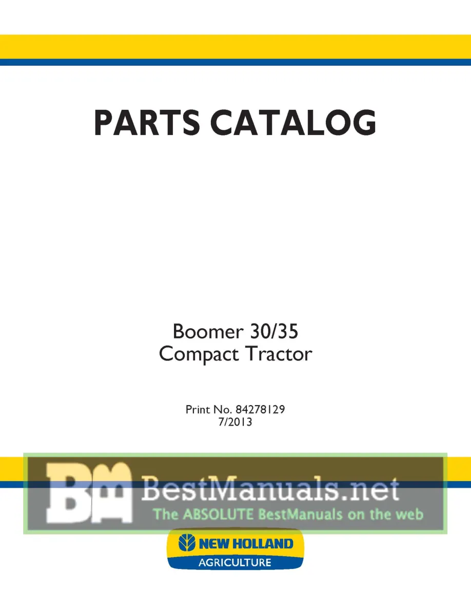 New Holland Boomer 30 35 Compact Tractor Parts Manual preview page 1