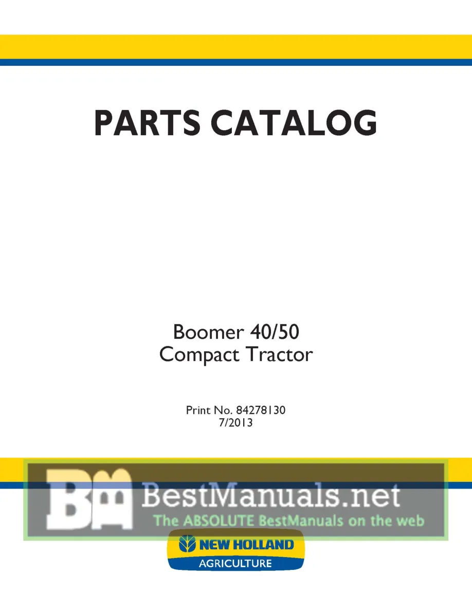 New Holland Boomer 40 50 Compact Tractor Parts Manual preview page 1