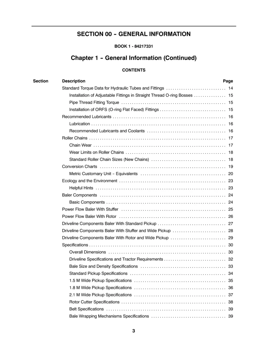 New Holland BR7060 BR7070 BR7080 BR7090 Baler Service & Repair Manual preview page 3