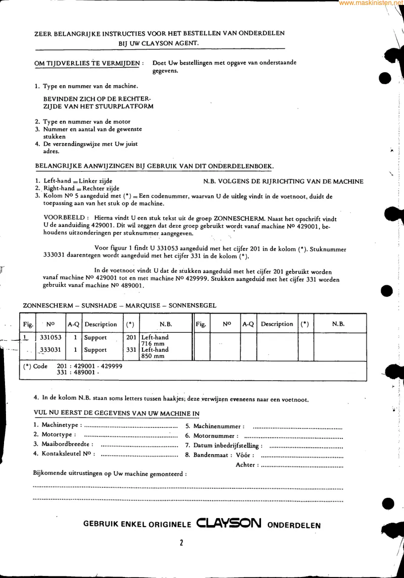 New Holland Clayson 133 135 Combine Parts Manual preview page 3