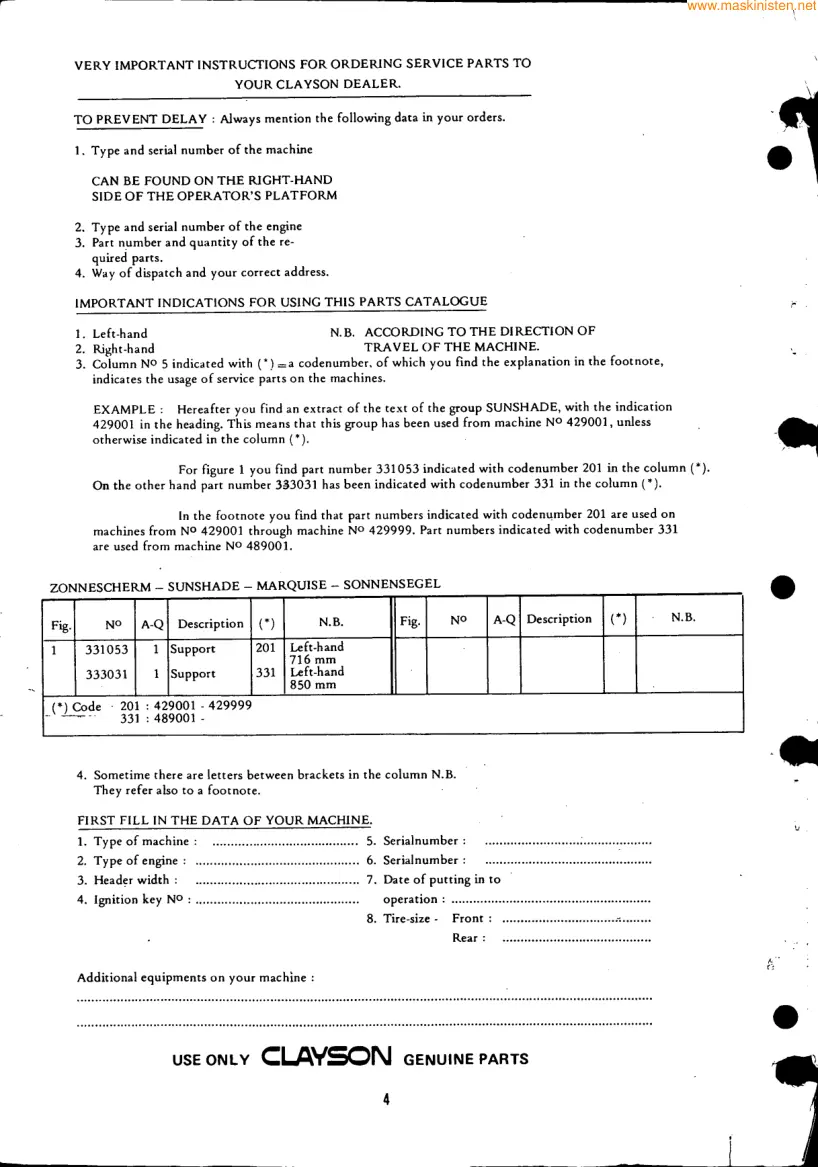 New Holland Clayson 133 135 Combine Parts Manual preview page 5