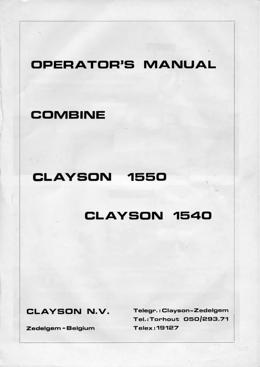 New Holland Clayson 1540 1550 Combine Service & Repair Manual preview page 3
