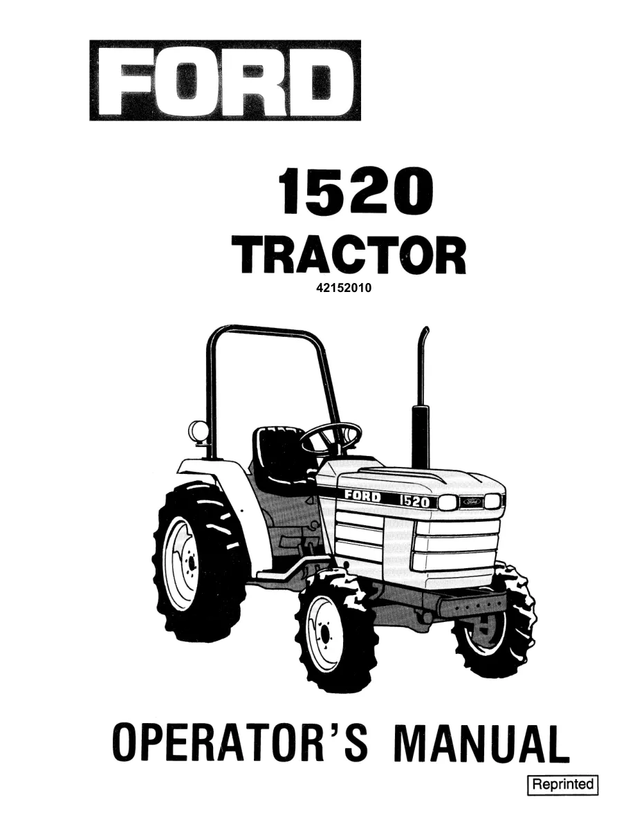 New Holland Ford 1520 Tractor Operator's Manual preview page 1