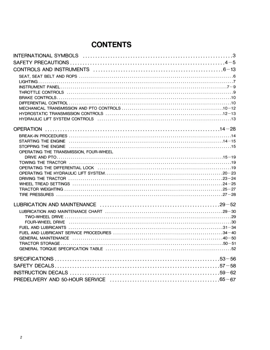 New Holland Ford 1520 Tractor Operator's Manual preview page 4