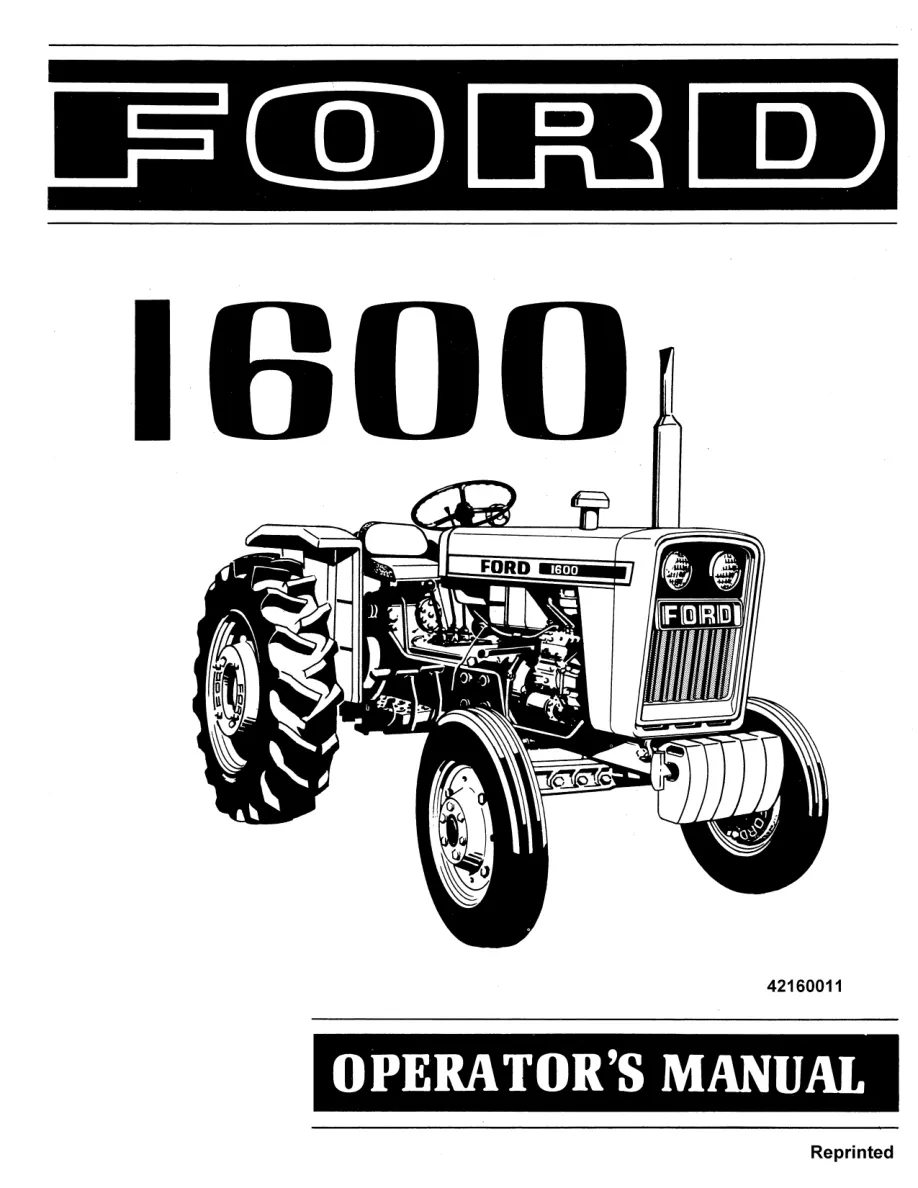 New Holland Ford 1600 Tractor Operator's Manual preview page 1
