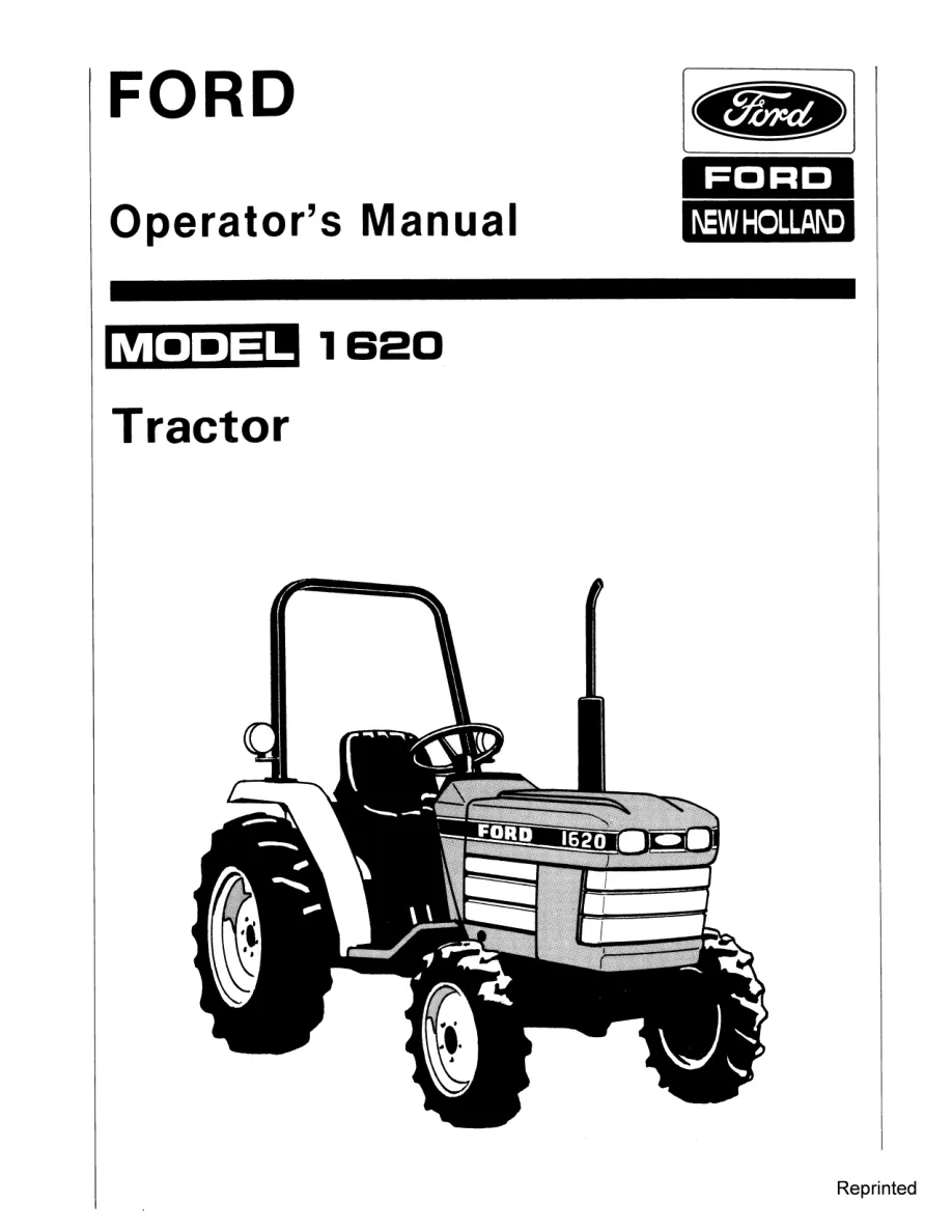 New Holland Ford 1620 Tractor Operator's Manual preview page 1