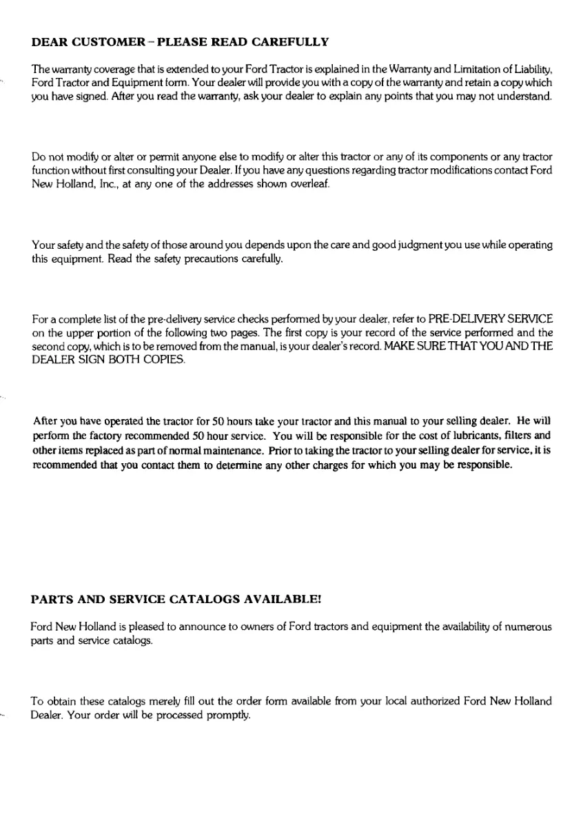 New Holland Ford 345D 445D 545D Tractor Operator's Manual preview page 3