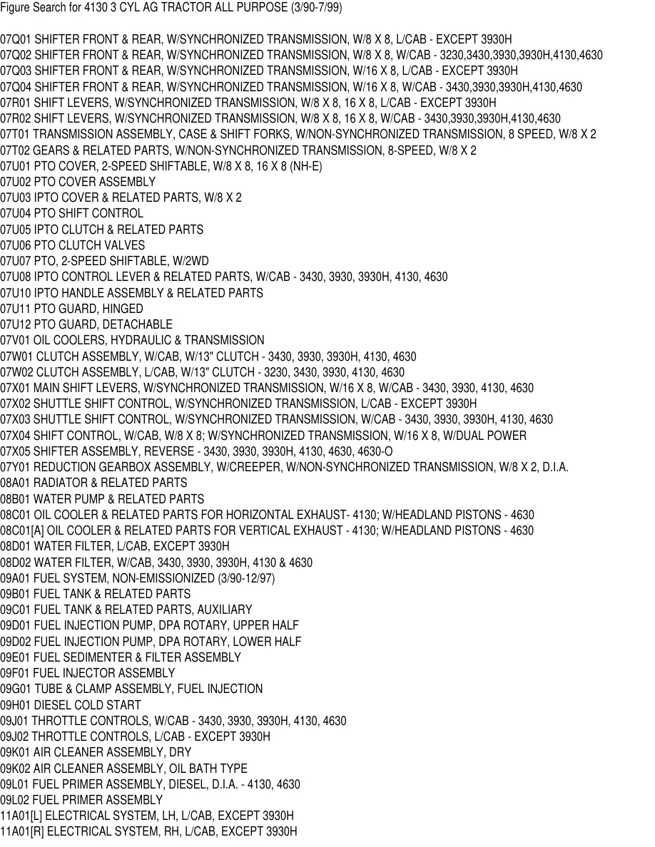 New Holland Ford 4130 3 Cylinder AG Tractor Parts Manual preview page 5