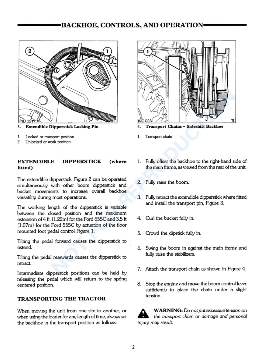 New Holland Ford 555C 655C Backhoe Loader Operator's Manual preview page 4
