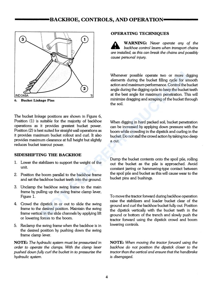 New Holland Ford 555C 655C Backhoe Loader Operator's Manual preview page 6