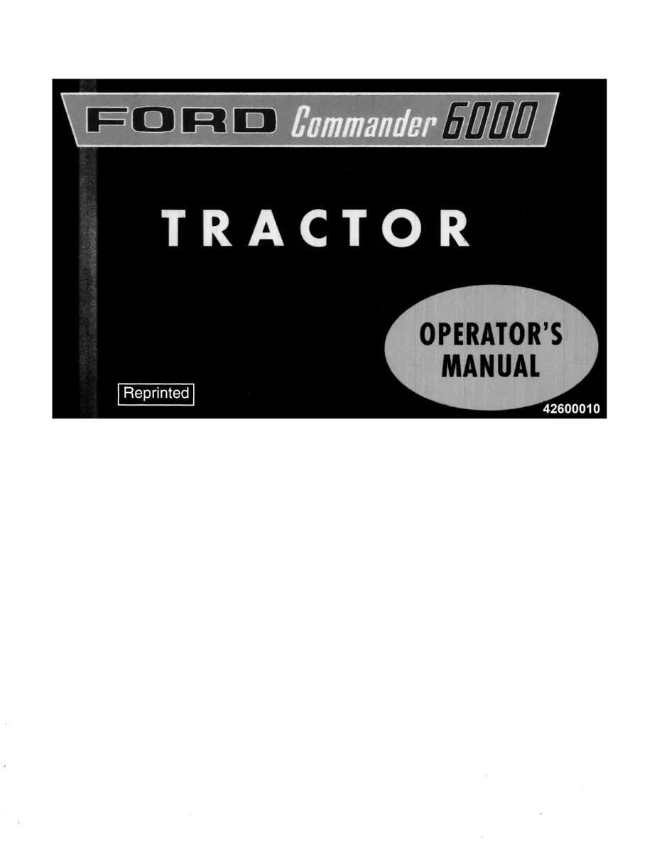 New Holland Ford 6000 COMMandER Tractor Operator's Manual preview page 1