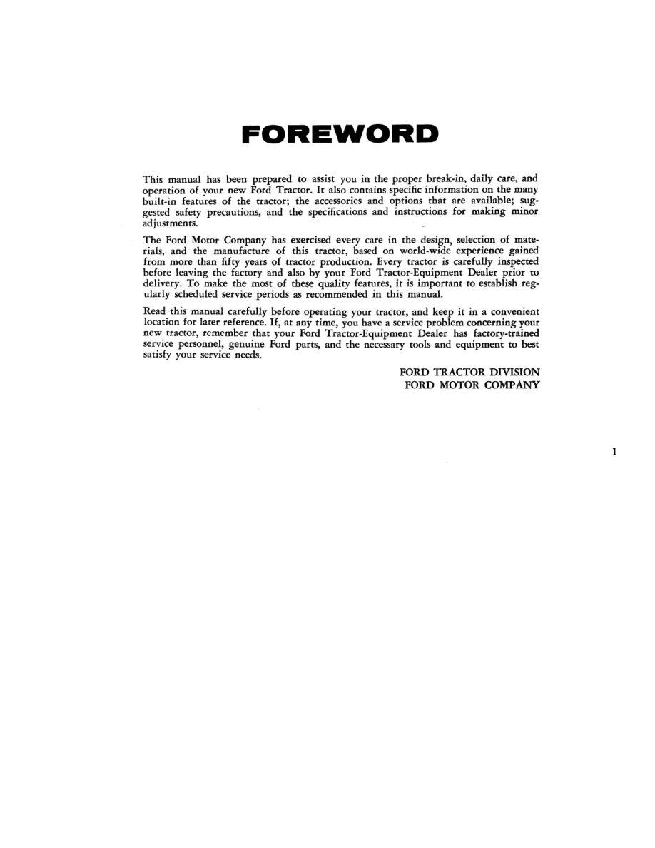 New Holland Ford 6000 COMMandER Tractor Operator's Manual preview page 3