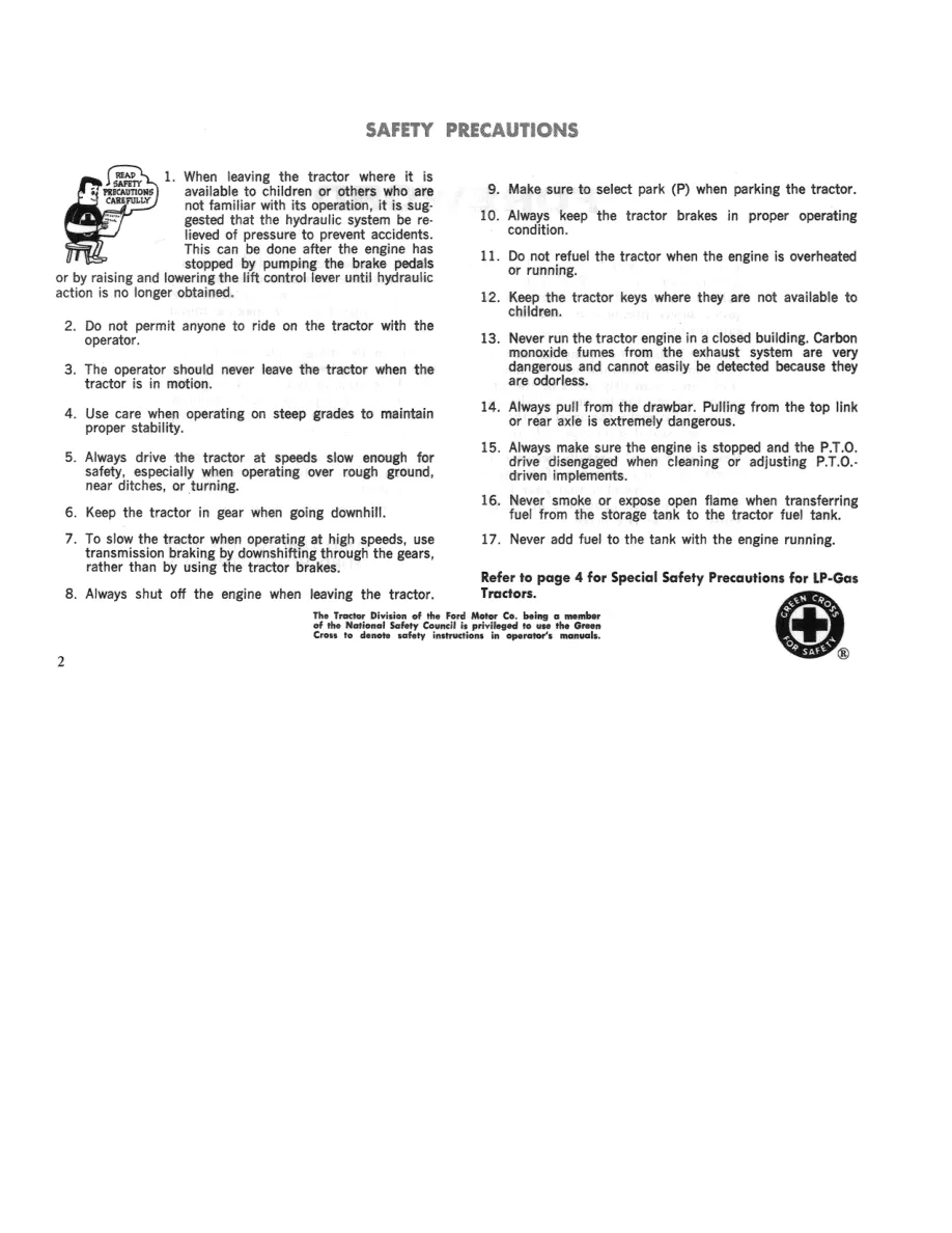New Holland Ford 6000 COMMandER Tractor Operator's Manual preview page 4