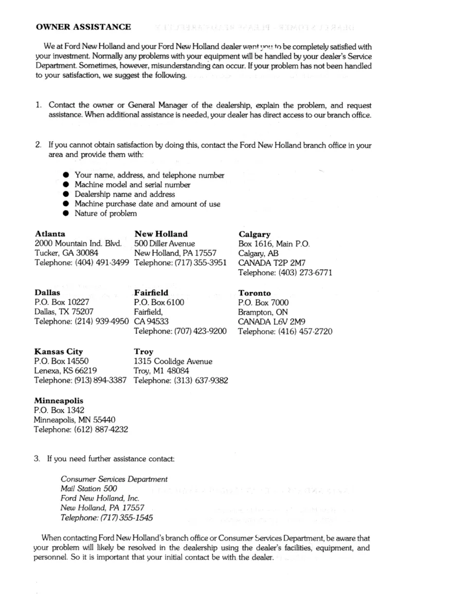 New Holland Ford 8530 8630 8730 8830 Tractor Operator's Manual preview page 4