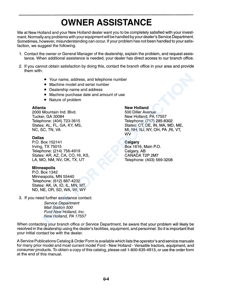 New Holland Ford 9280 9480 9680 9880 Tractor Operator's Manual preview page 6