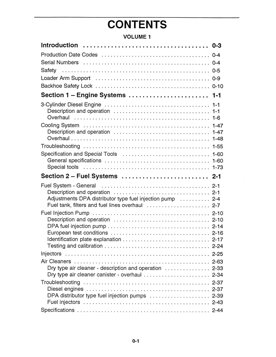 New Holland Ford-New 250C & 260C 345D 445D 545D Tractor Loader Service & Repair Manual preview page 3