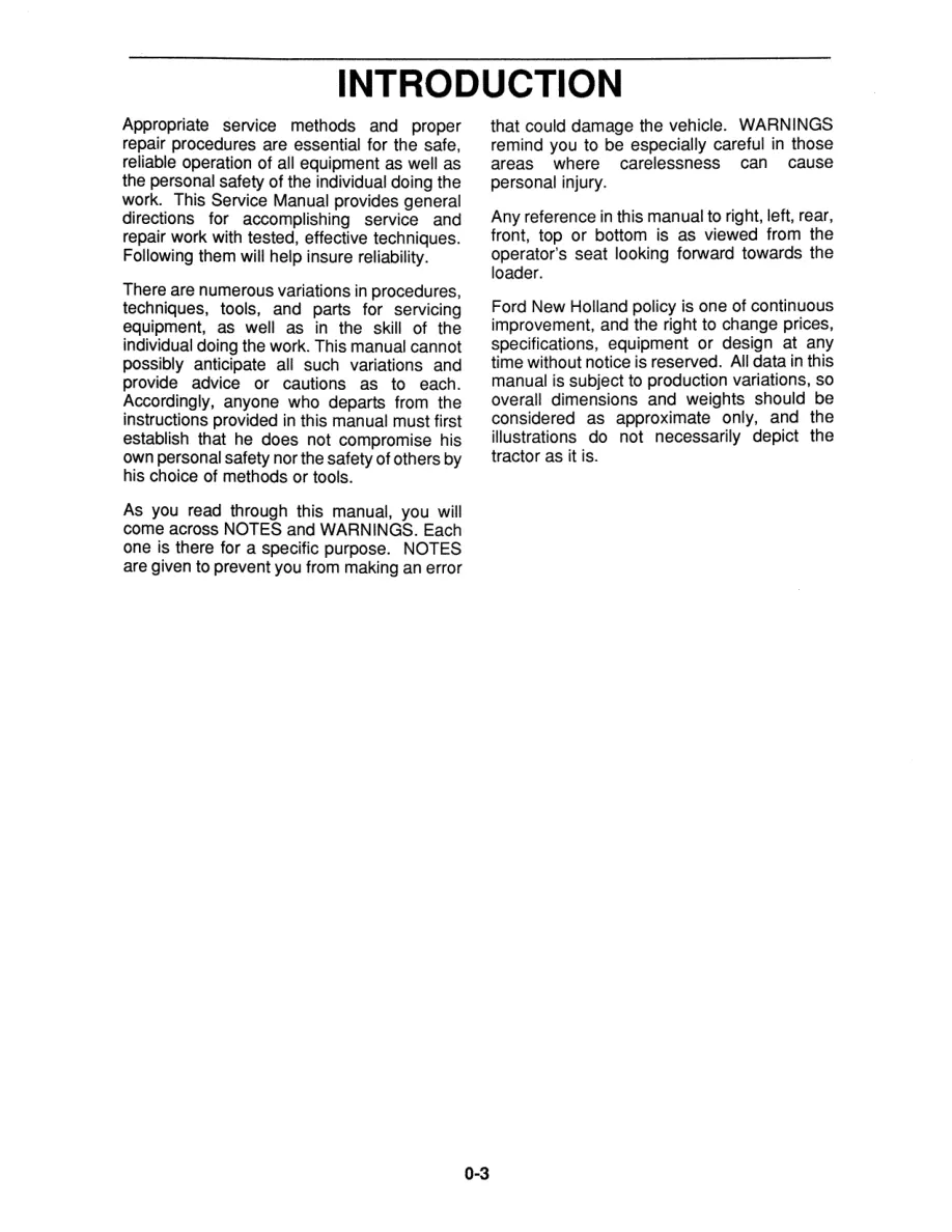 New Holland Ford-New 250C & 260C 345D 445D 545D Tractor Loader Service & Repair Manual preview page 5